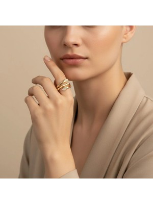 Xuping Jewelry Stil Incisi/xupıng Jewelry Kemik Üçlü  Zirkon Model Yüzük
