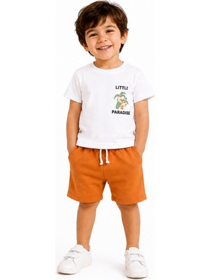 Tucankids Baskılı Erkek Çocuk Ikili Takım Beyaz Kiremit