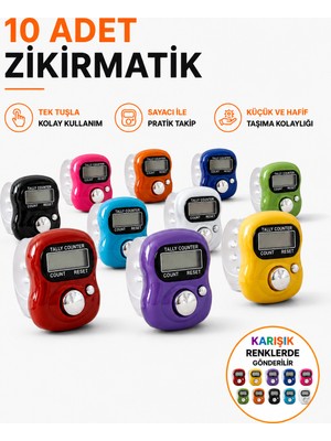 Meerkat 10 Adet Karışık Renkli Elektronik Zikirmatik