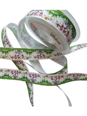 Hobiceyiz Ulutaş Beyaz Tavşan Grogren Kurdele 2.5 Cm, 20 Metre