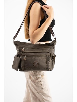 Baginn Kadın Postacı Çanta Hafif Klinkır Kumaş Çok Cepli Çapraz Askılı Omuz Çantası 28*24 cm Günlük Çanta