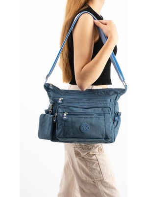 Baginn Kadın Postacı Çanta Hafif Klinkır Kumaş Çok Cepli Çapraz Askılı Omuz Çantası 28*24 cm Günlük Çanta
