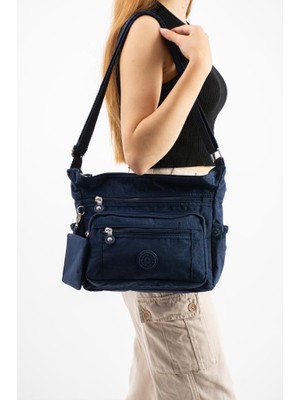 Baginn Kadın Postacı Çanta Hafif Klinkır Kumaş Çok Cepli Çapraz Askılı Omuz Çantası 28*24 cm Günlük Çanta