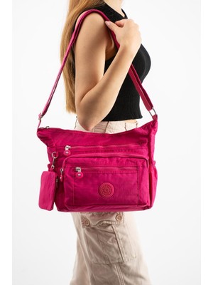 Baginn Kadın Postacı Çanta Hafif Klinkır Kumaş Çok Cepli Çapraz Askılı Omuz Çantası 28*24 cm Günlük Çanta