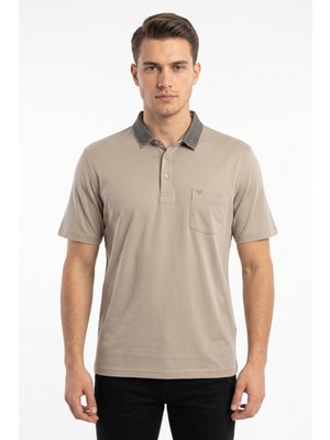 Raymons Erkek Büyük Beden Polo Yaka Cepli Kısa Kollu Tişört T6275 BGL-ST05556