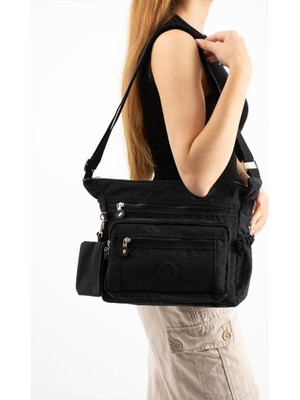 Baginn Kadın Postacı Çanta Hafif Klinkır Kumaş Çok Cepli Çapraz Askılı Omuz Çantası 28*24 cm Günlük Çanta