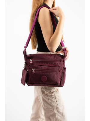 Baginn Kadın Postacı Çanta Hafif Klinkır Kumaş Çok Cepli Çapraz Askılı Omuz Çantası 28*24 cm Günlük Çanta