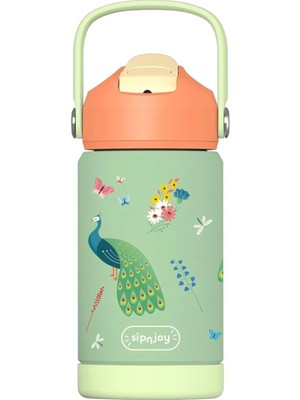 SipnJoy - Flipsip Çocuk Su Termosu | 360 ml - Peacock Queen (2 Adet)