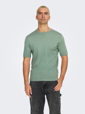 Only & Sons Erkek Düz Basic Yeşil T-SHIRT-22022928