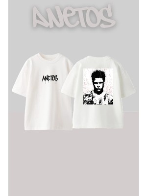 Anetos Fight Club Tyler Durden 1 90S Retro Sinema Serisi Sırt Baskılı Oversize Beyaz T-Shirt