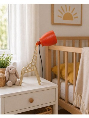 İna Design Zürafa Abajur Çocuk ve Bebek Odası Dekoratif Masa Lambası 45 cm