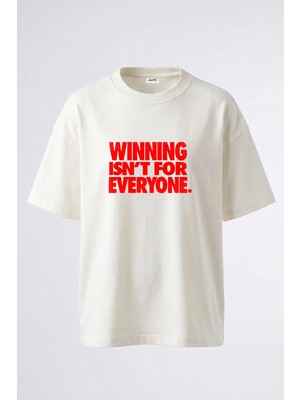 Anetos Winning Exclusivity Tasarım Sırt Baskılı Pamuk Beyaz Oversize T-Shirt