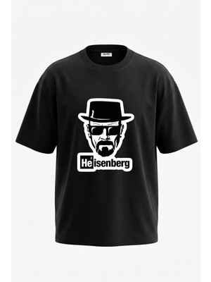 Anetos Heisenberg Breaking Bad Tasarım Sırt Baskılı Pamuk Siyah Oversize T-Shirt