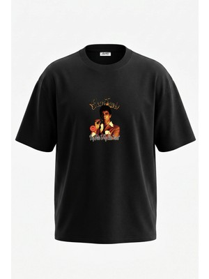 Anetos Scarface Tasarım Sırt Baskılı Pamuk Siyah Oversize T-Shirt