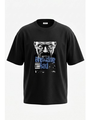 Anetos Breaking Bad_2 Tasarım Sırt Baskılı Pamuk Siyah Oversize T-Shirt