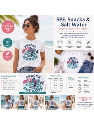 Tişört Kodu Spf, Snacks & Salt Water Kadın Straight Fit Tişört