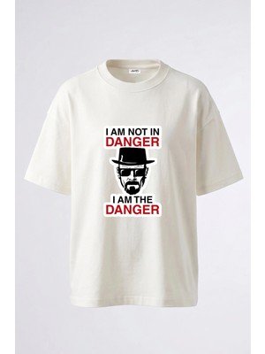 Anetos Walter White Tasarım Sırt Baskılı Pamuk Beyaz Oversize T-Shirt