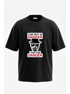 Anetos Walter White Tasarım Sırt Baskılı Pamuk Siyah Oversize T-Shirt