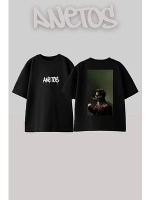Anetos Fight Club Tyler Durden 90S Retro Sinema Serisi Sırt Baskılı Oversize Siyah T-Shirt
