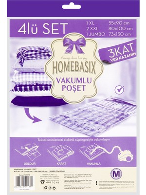Homebasix Vakumlu Hurç 4'lü Set (Xl - 2xxl - Jumbo)