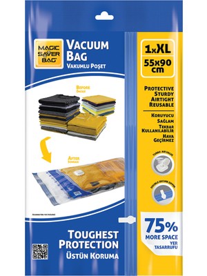Kios Vakumlu Saklama Poşeti Tekli Xl 55 x 90 cm 3 Adet