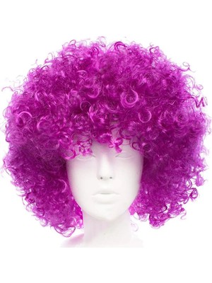 Asil Acar Home Koyu Mor Renk Violet Afro Bonus Saç Peruk