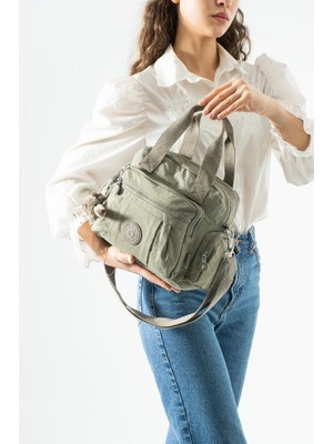 Baginn Omuz Çantası Çapraz Uzun Askılı Çok Cepli 30*25 cm Yağmur Geçirmez Klinkır Kumaş Kol Çantası
