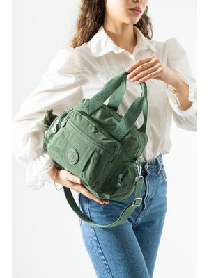 Baginn Omuz Çantası Çapraz Uzun Askılı Çok Cepli 30*25 cm Yağmur Geçirmez Klinkır Kumaş Kol Çantası