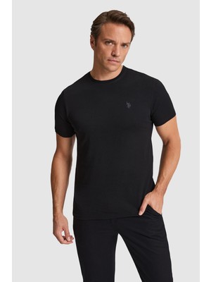 U.S. Polo Assn. Erkek Siyah Regular Fit Bisiklet YakaTişört 50322518-VR046
