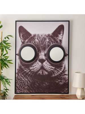 Matmel Deco Cat Aynalı Kanvas Tablo - Renkli - 75X100 cm