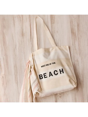 Matmel Soft Beach Çanta - Ekru - 50X45 cm