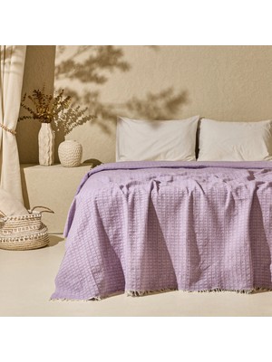 Matmel Soft Milva Çift Kişilik Çok Amaçlı Örtü - Lila - 200X230 cm
