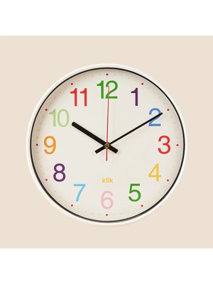 Klik Slim Çocuk Odası Duvar Saati - Renkli - 30 cm