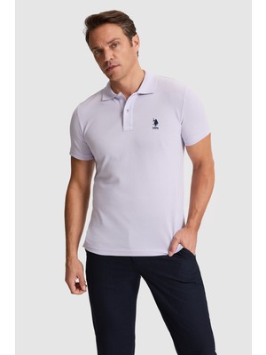 U.S. Polo Assn. Erkek Lila Slim Fit Polo Yaka Basic Tişört 50322304-VR034