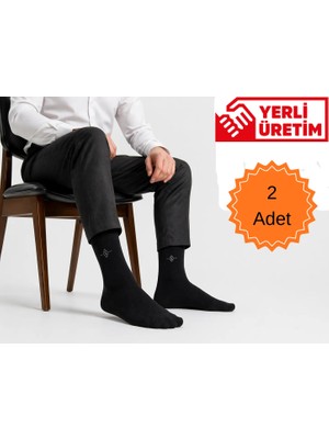 Pera Socks Erkek Bambu Çorap 2'li Siyah – Nefes Alan, Terletmeyen, Dikişsiz Burun, Esnek Lastik, Günlük & Klasik Kullanım