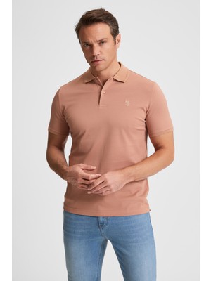 U.S. Polo Assn. Erkek Pudra Regular Fit Polo Yaka Basic Tişört 50324938-VR042