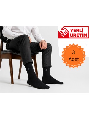 Pera Socks Erkek Bambu Çorap 3'lü Siyah – Nefes Alan, Terletmeyen, Dikişsiz Burun, Esnek Lastik, Günlük & Klasik Kullanım