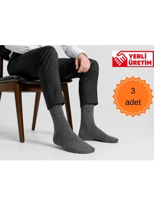 Pera Socks Erkek Bambu Çorap 3'lü Gri – Nefes Alan, Terletmeyen, Dikişsiz Burun, Esnek Lastik, Günlük & Klasik Kullanım