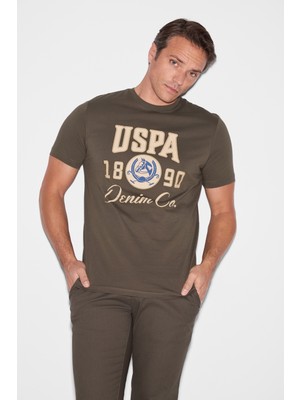 U.S. Polo Assn. Erkek Koyu Haki Regular Fit Bisiklet Yaka Tişört 50327174-VR111