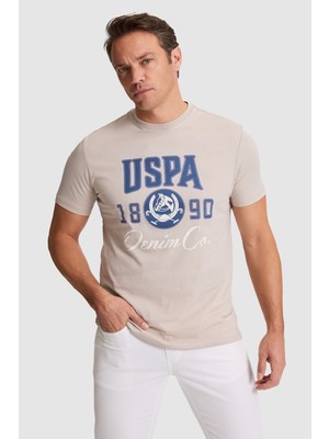 U.S. Polo Assn. Erkek Taş Regular Fit Bisiklet Yaka Tişört 50327174-VR049