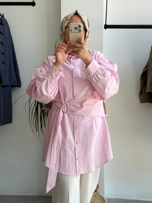 Butik Duyawear Pembe Taşlı Gömlek