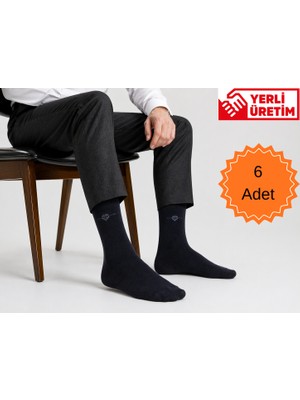 Pera Socks Erkek Bambu Çorap 6'lı Lacivert – Nefes Alan, Terletmeyen, Dikişsiz Burun, Esnek Lastik, Günlük & Klasik Kullanım