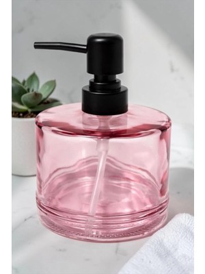 Antrasit Siyah Sıvı Sabunluk 500 ml | Yuvarlak Tasarım Dekoratif Sabunluk - Mavi