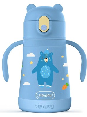 SipnJoy - Sippypals Çocuk Su Termosu | 360 ml - Koyu Mavi (4 Adet)
