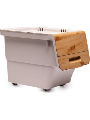Motek Tekerlekli Bambu Organizer 12 Lt (2 Adet)