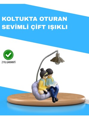 Northcity Romantik Çift Temalı Dekoratif Masa Lambası - Yumuşak LED Işıkla Huzur Atmosferi