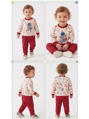 Beruflic 6/18 Ay Galaksi Baskılı Bebek Takımı