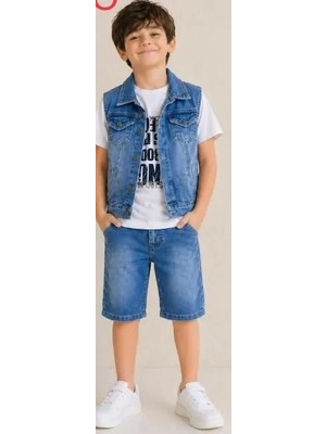 Beruflic 5/12 Yaş Kot(Denim) Kumaş Tişörtlü Çocuk Takımı
