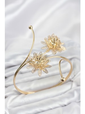 Mç Plus Erb Pazu Bileklik Gold Renk Pirinç Lotus Model