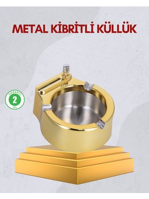 Northcity Paslanmaz Çelik Küllük Çakmaklı Masa Üstü Kullanım - Mutfak ve Ofis Dekorasyonu